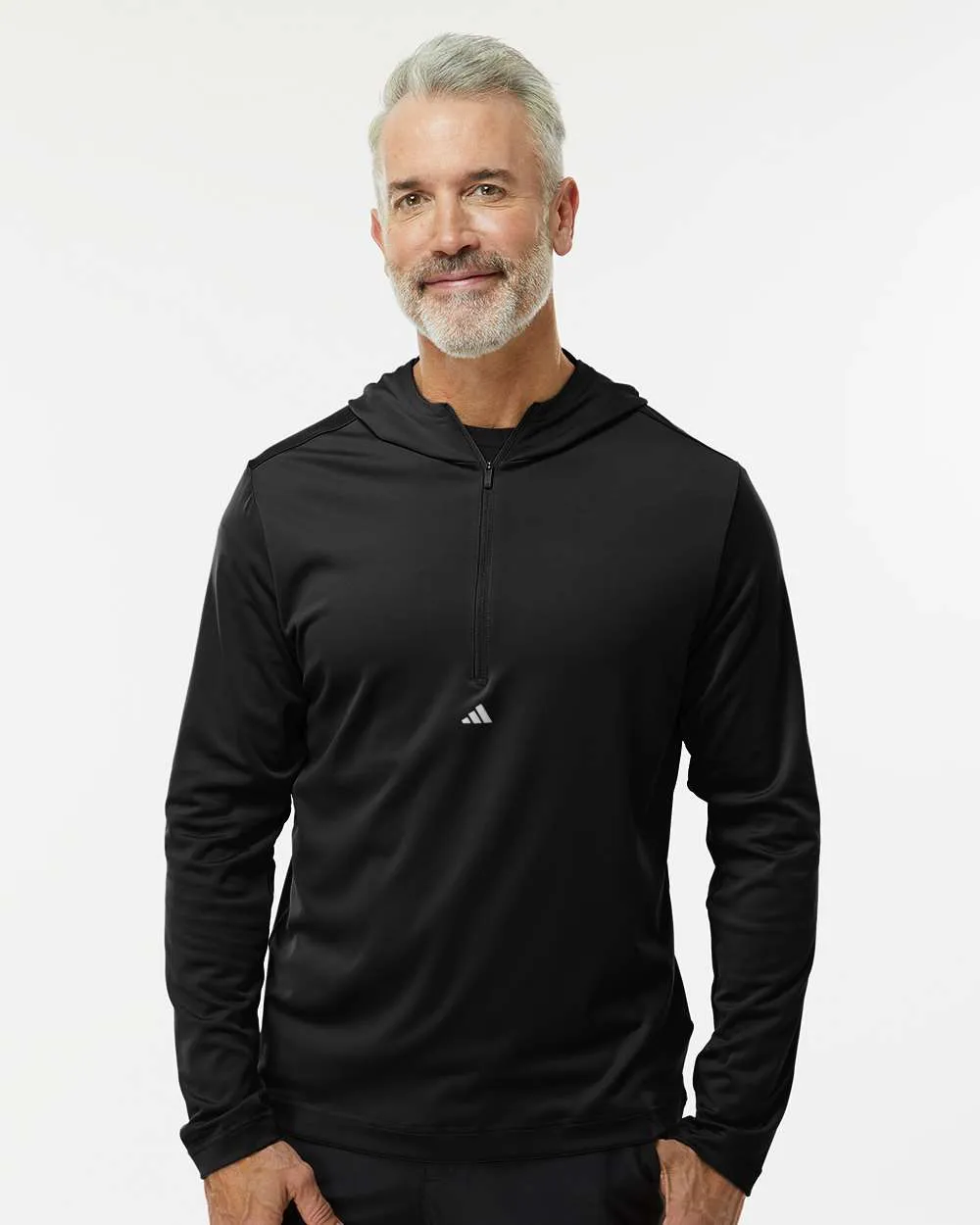 Adidas Lightweight Performance Quarter-Zip Hooded Pullover A596