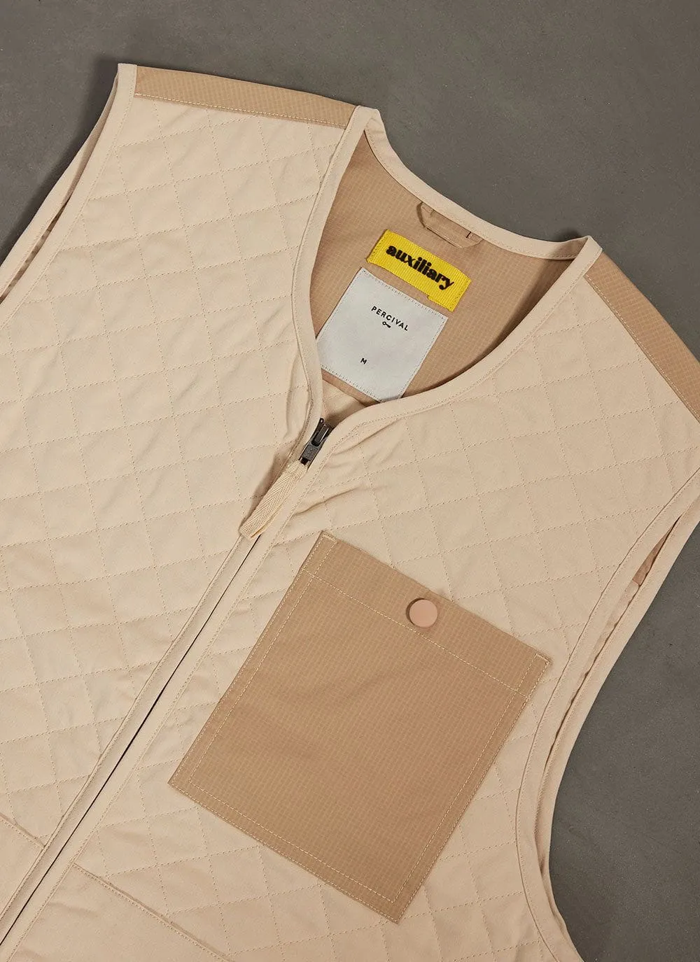 Auxiliary Quilted Liner Vest | Ecru