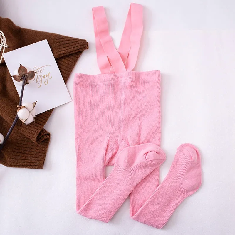 Babys Cotton Suspender Pantyhose / Infants Baby Girls Leggings Tights Cute Solid Color for 0-24 Month