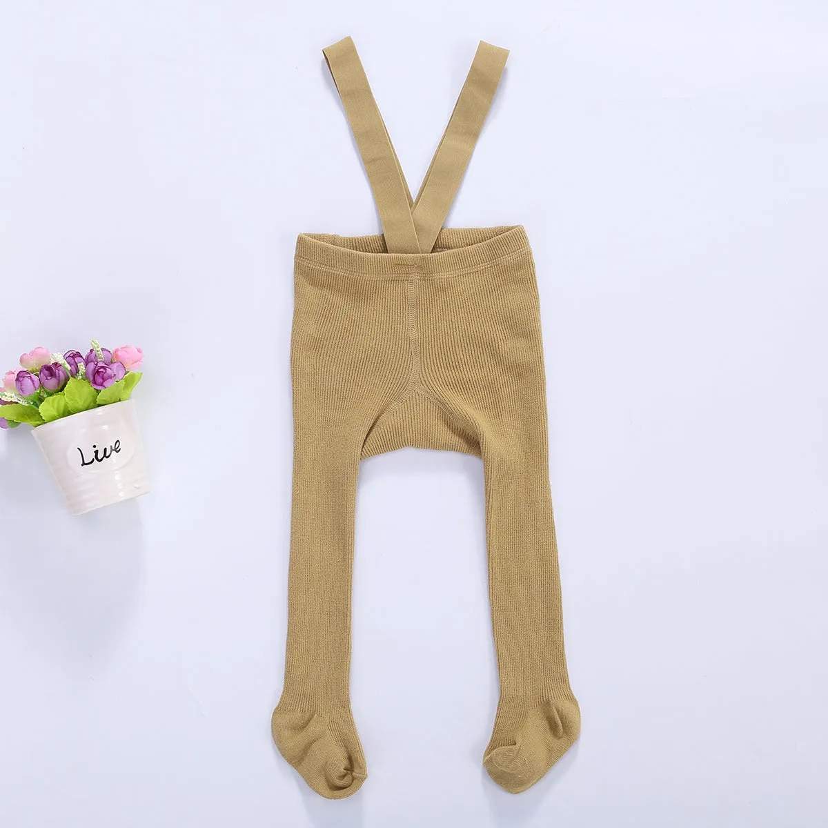 Babys Cotton Suspender Pantyhose / Infants Baby Girls Leggings Tights Cute Solid Color for 0-24 Month