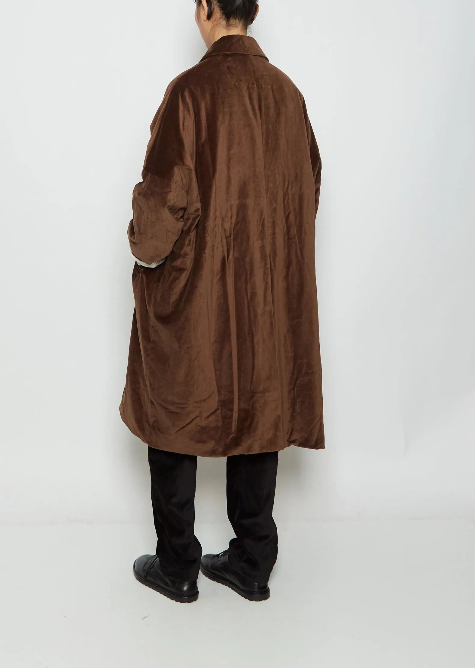 Big Blobby Velvet Coat — Brown