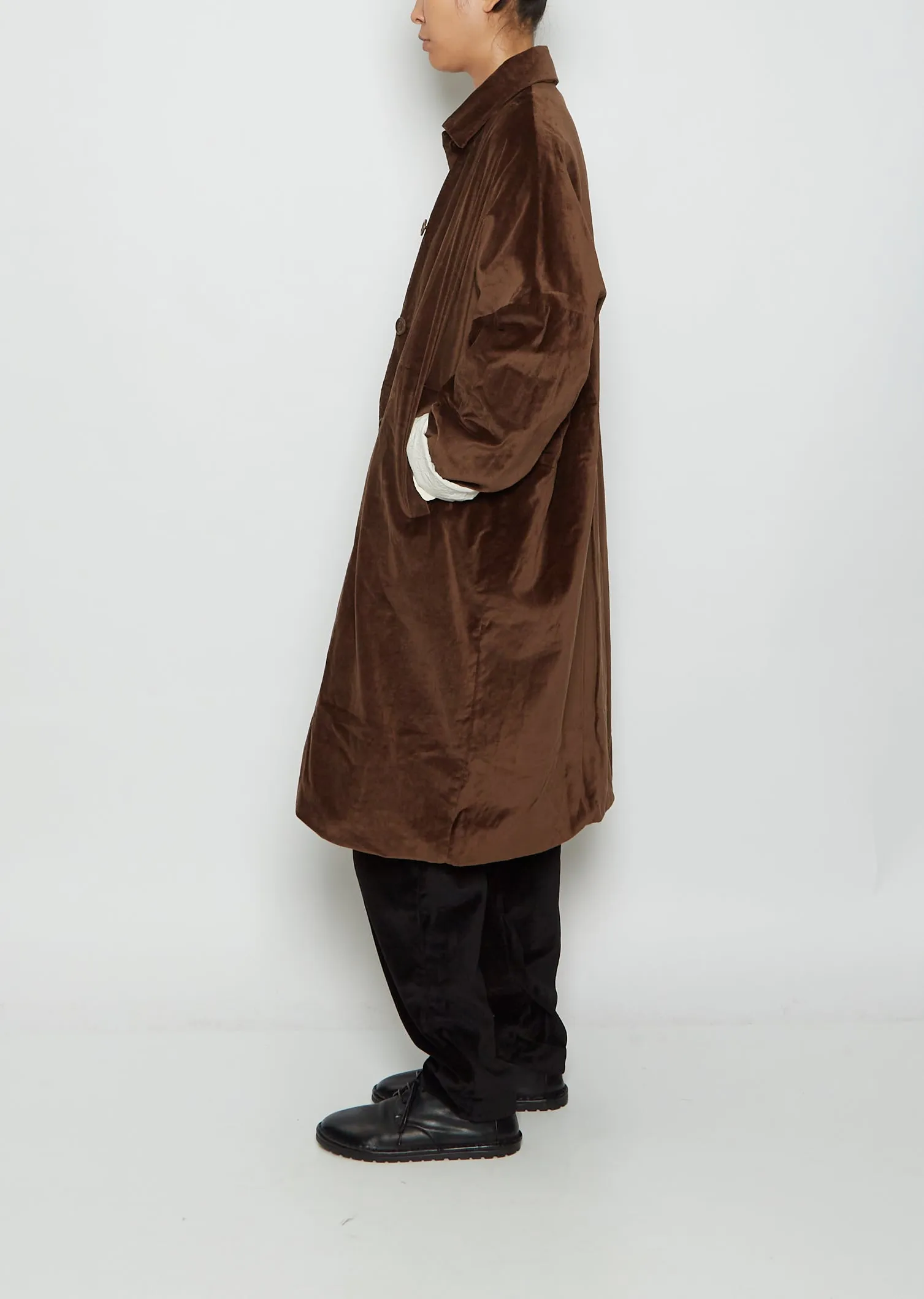 Big Blobby Velvet Coat — Brown