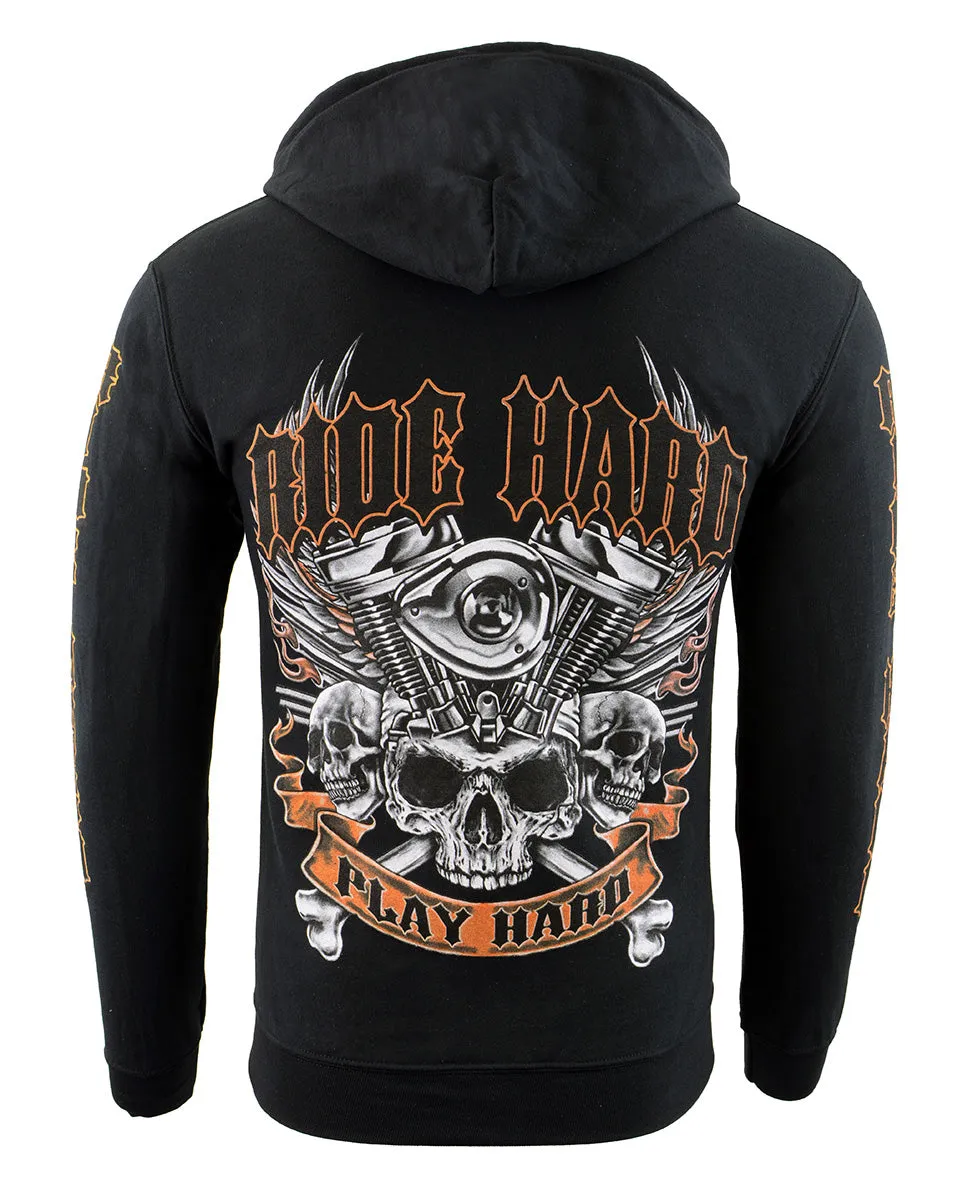 Biker Clothing Co. BCC118003 Men's Black 'Ride Hard-Play Hard'