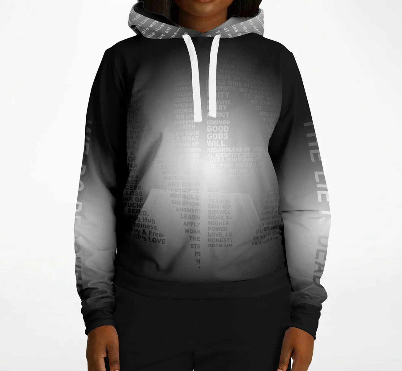 Black & White Message AOP Hoodie