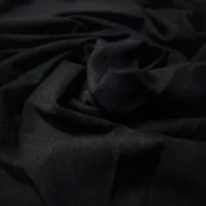 Black Bamboo Hemp Stretch Fleece Fabric - 380 GSM