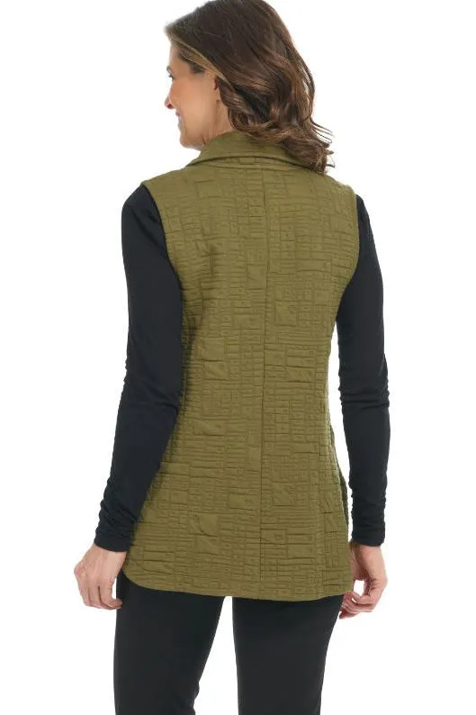 Box Quilt Vest - Olive