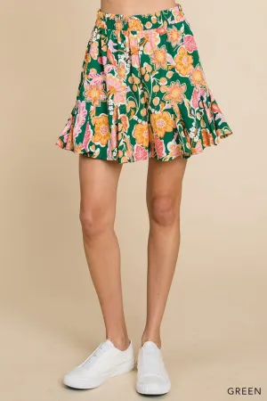 Casual Floral Skort