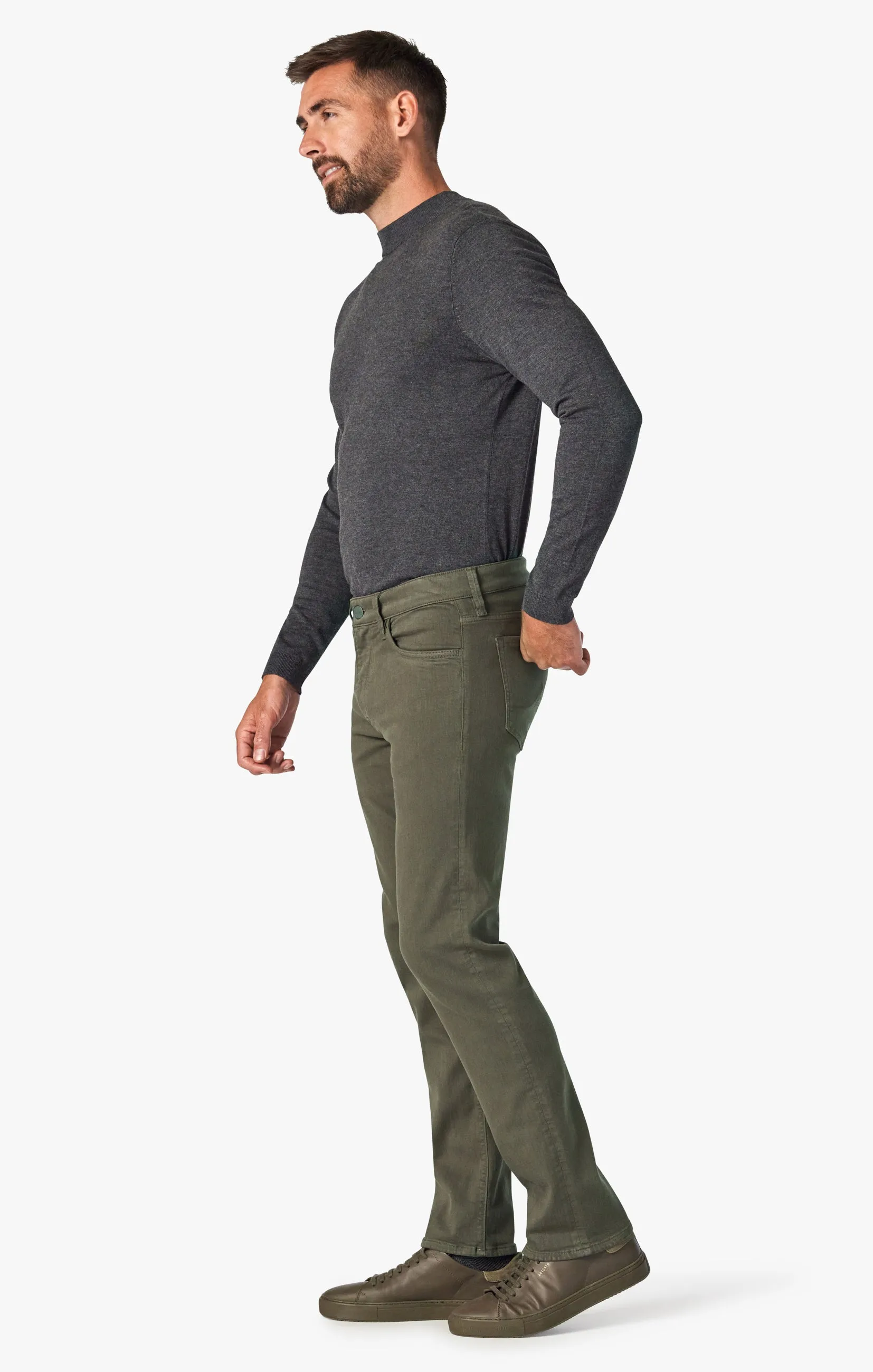 Charisma Relaxed Straight Pants in Green Comfort