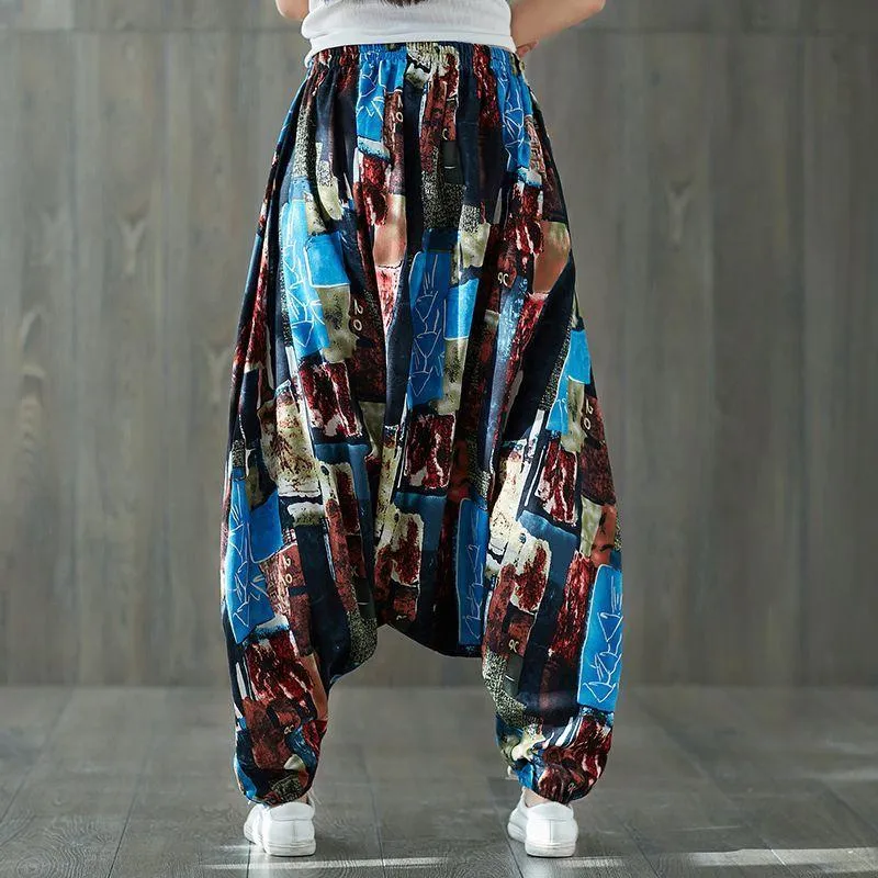 Colorful Plus Size Drop Crotch Harem Pants