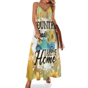 Country Roads Take me Home Spaghetti Strap Ankle-Length Dress Long dress