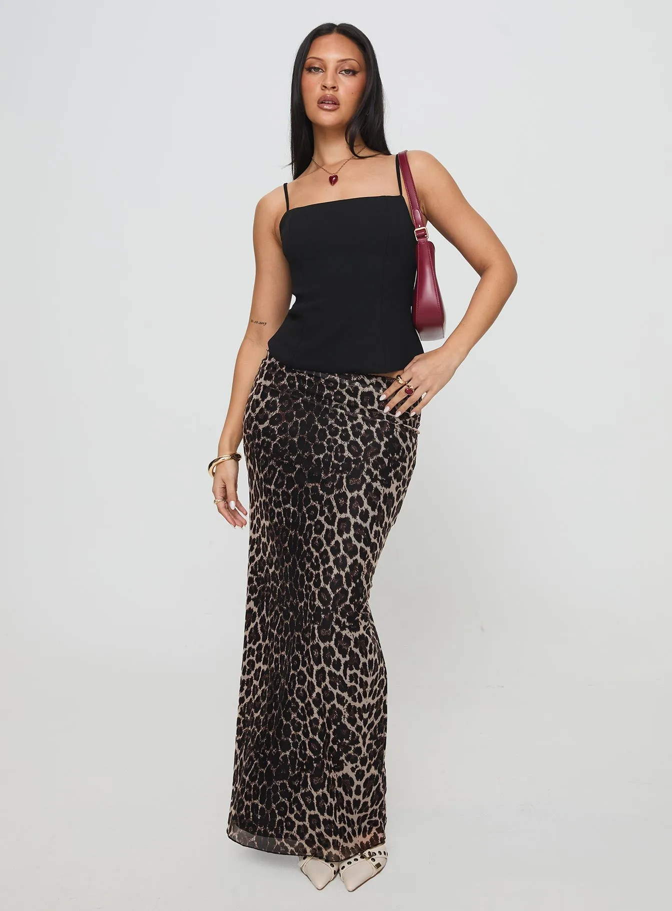 Ergo Maxi Skirt Leopard Tall