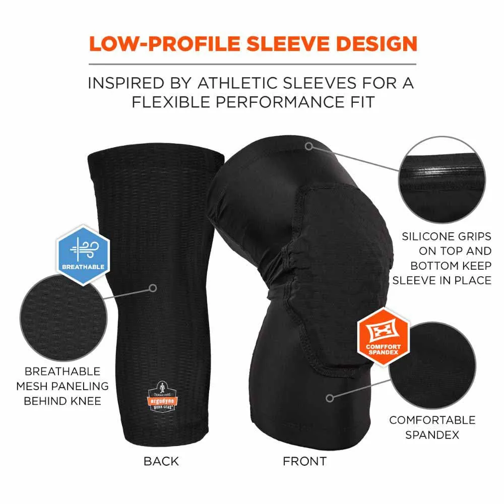 Ergodyne 18526 525 M/L Black Lightweight Knee Sleeves Pair