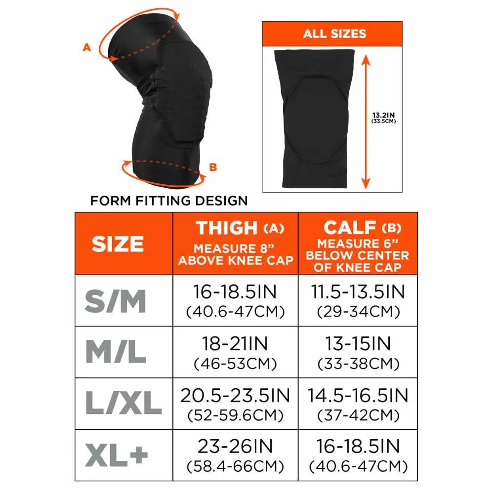 Ergodyne 18526 525 M/L Black Lightweight Knee Sleeves Pair