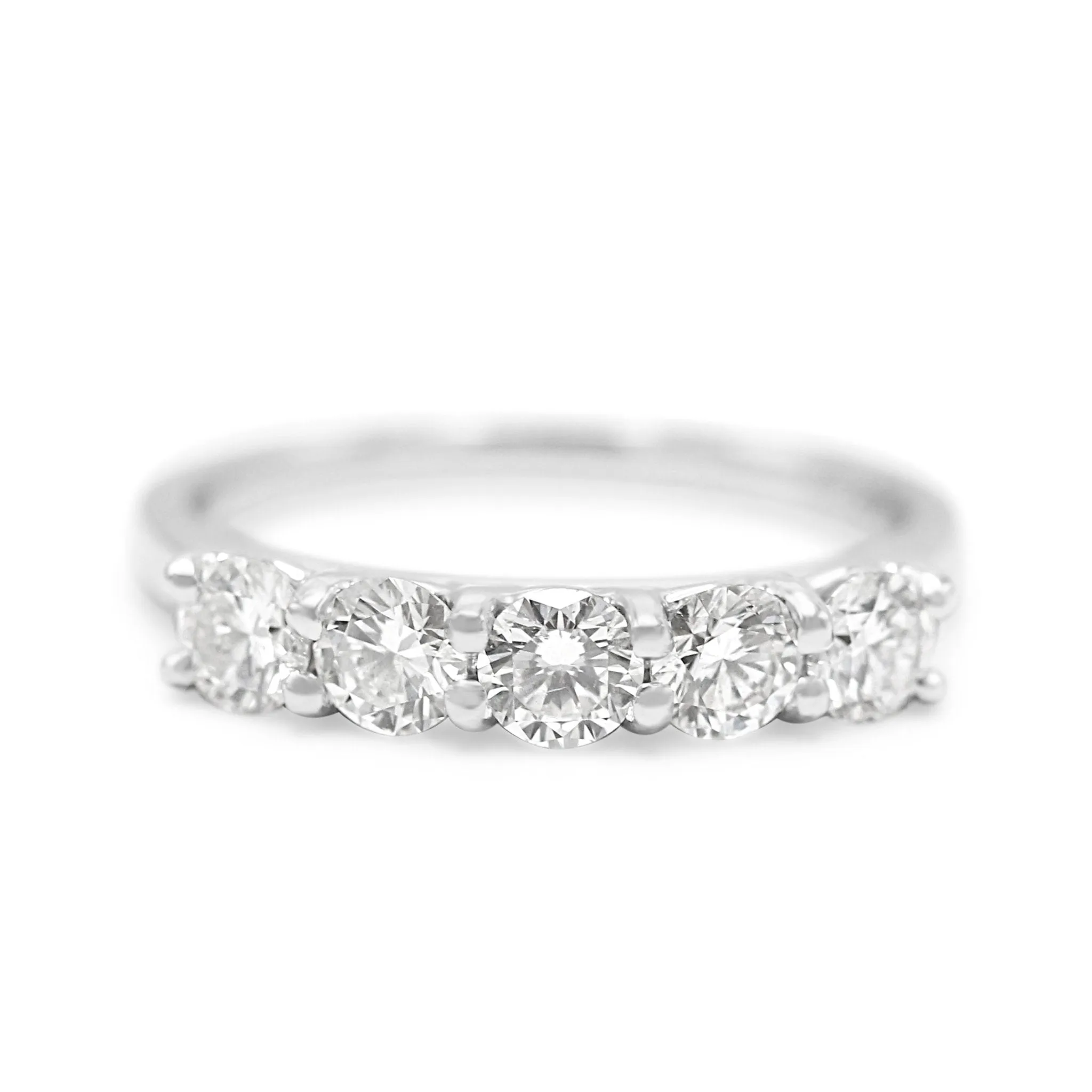 Five Stone Brilliant Cut Diamond Ring - Platinum