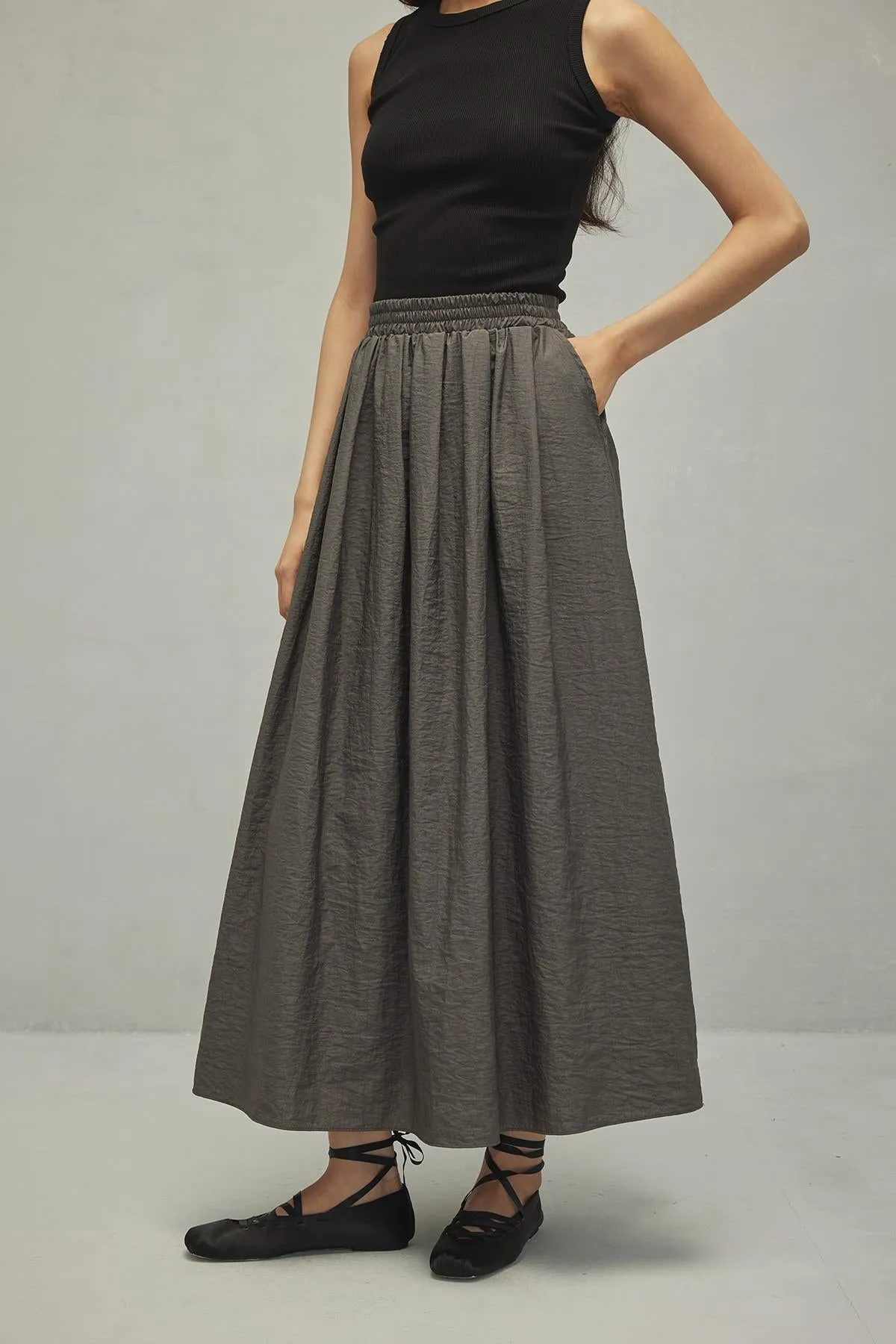 Gathered Skirt Anthracite