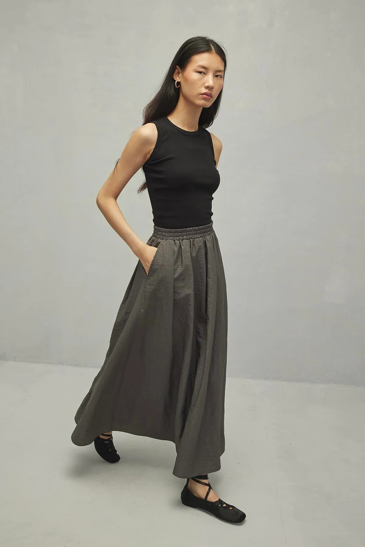 Gathered Skirt Anthracite