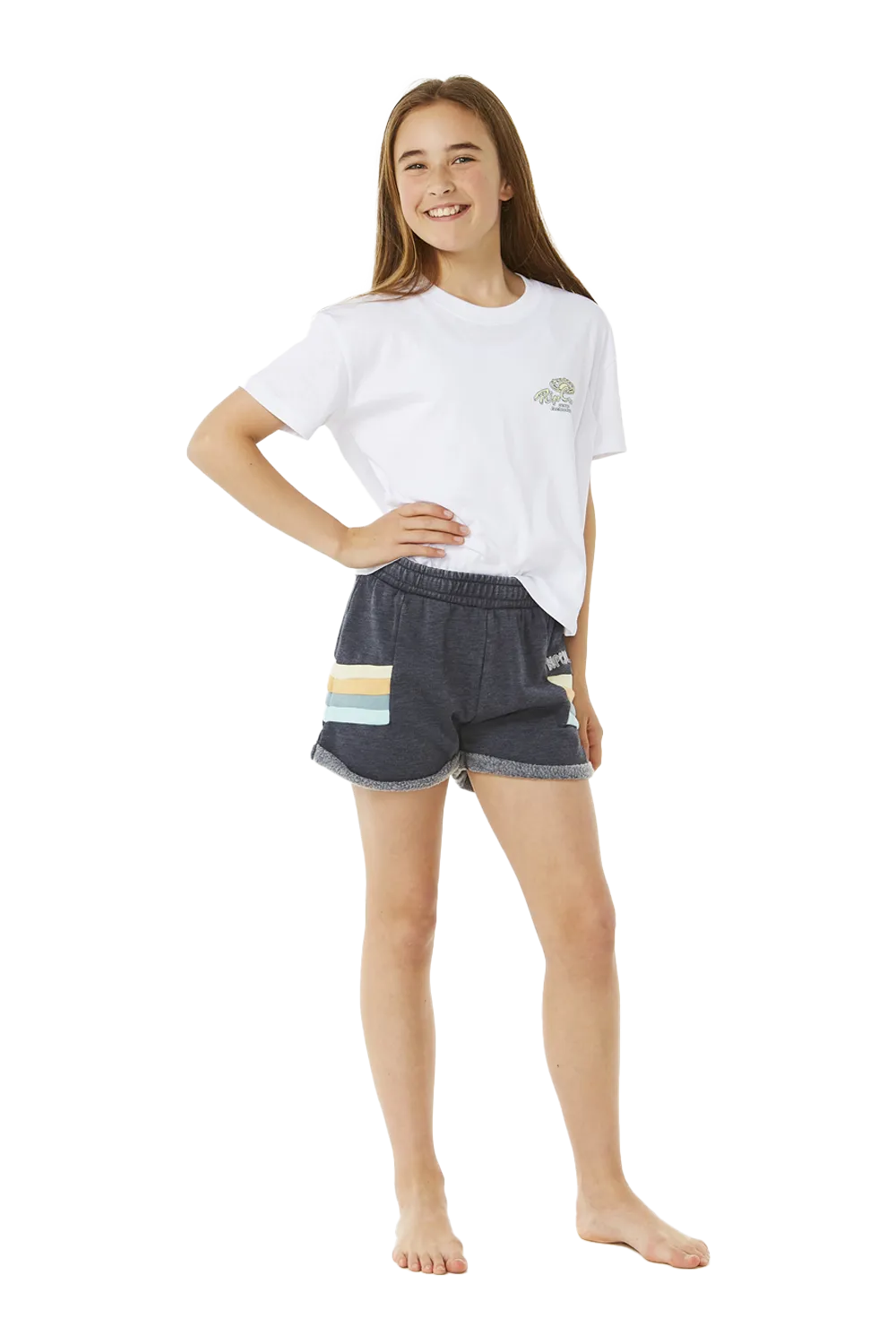 Girls Block Party Jogger Shorts in Navy