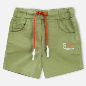 Green Elasticated Waist Casual Shorts