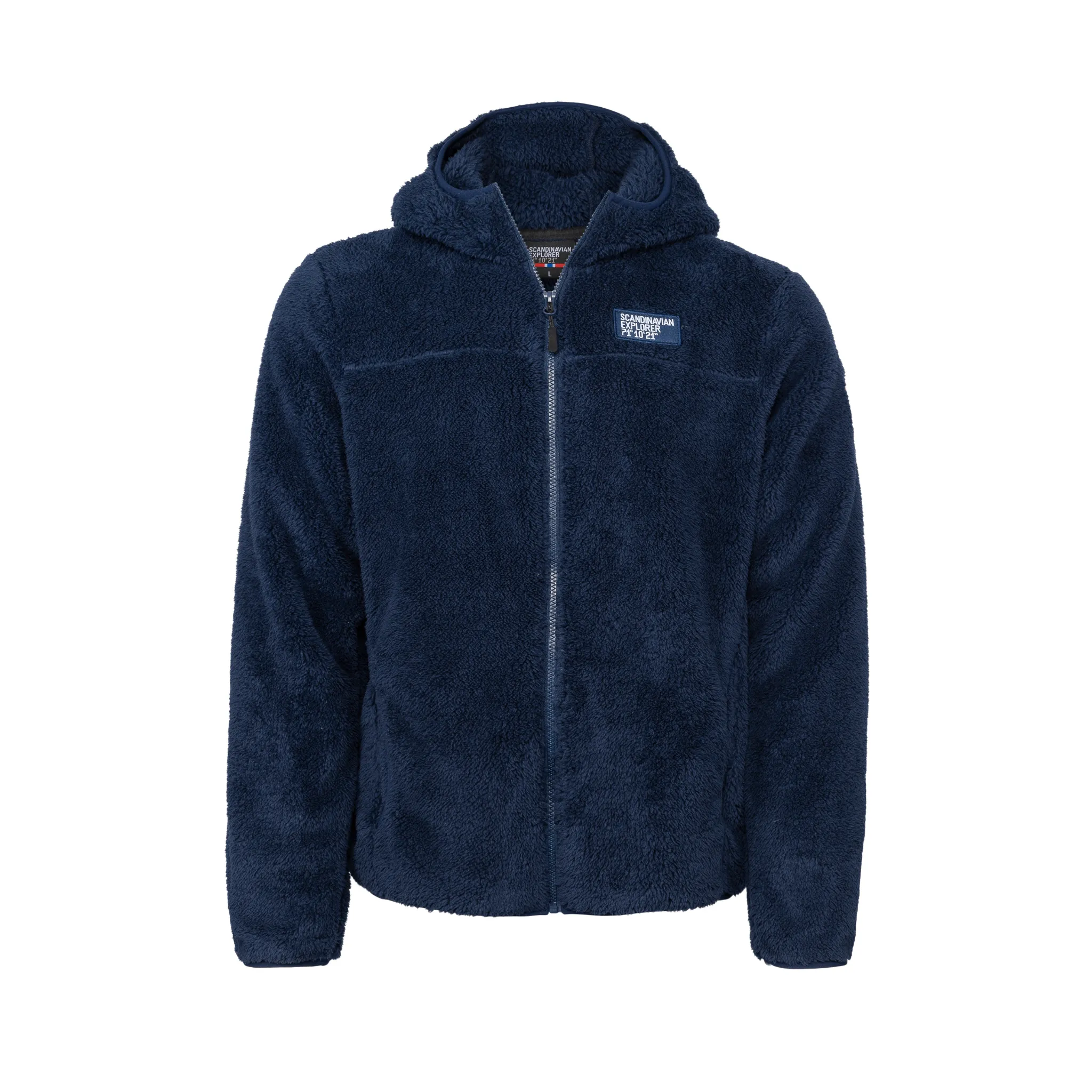 Hooded Teddy Fleece Jacket - Navy