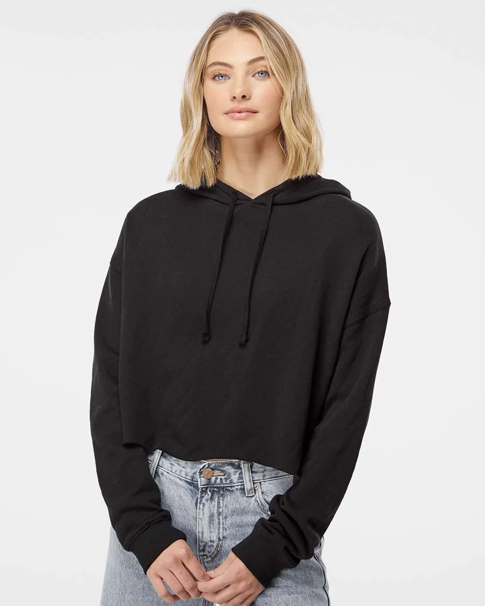 Independent Trading Co. Women’s Lightweight Crop Hooded Sweatshirt AFX64CRP