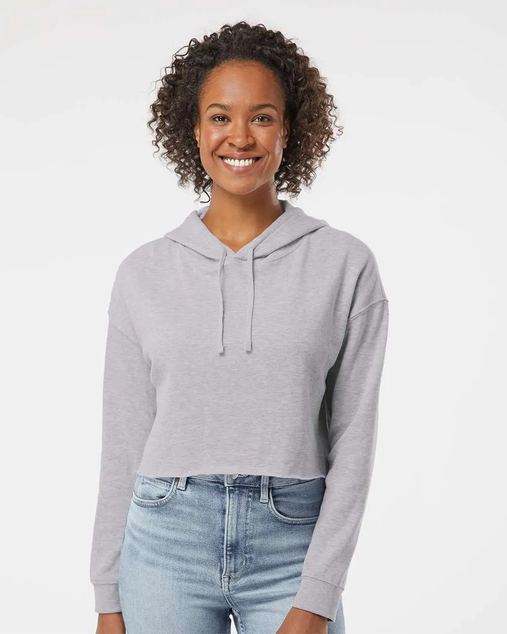 Independent Trading Co. Women’s Lightweight Crop Hooded Sweatshirt AFX64CRP