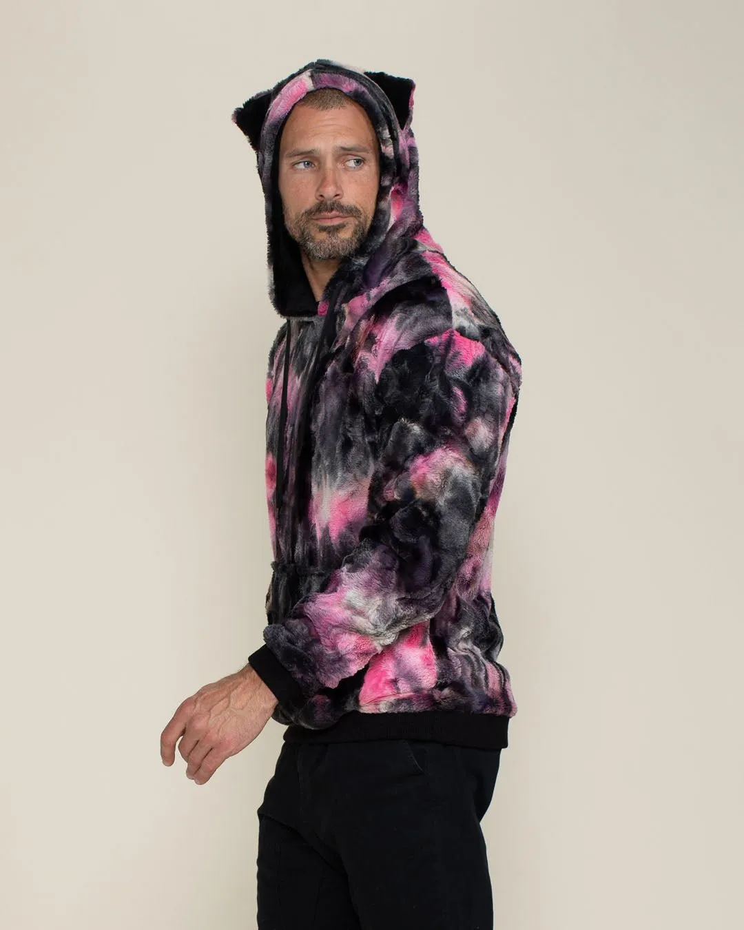 Ink Spotted Leopard Classic ULTRA SOFT Faux Fur Hoodie | Men's