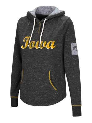 Iowa Hawkeyes WOMEN'S Black Ultra Soft Double Fleece Hoodie Sweatshirt