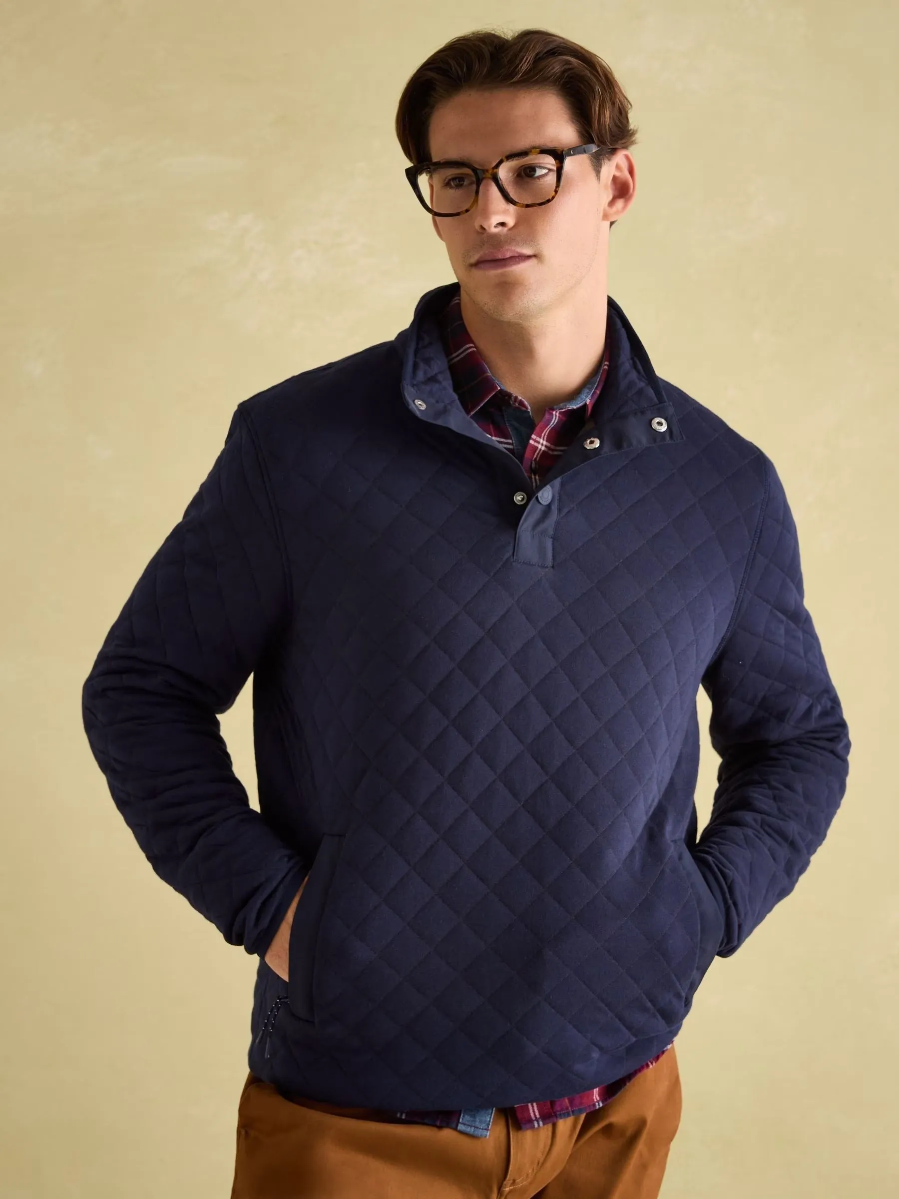 Joules Malton Quilted Jersey Pullover Sweatshirt