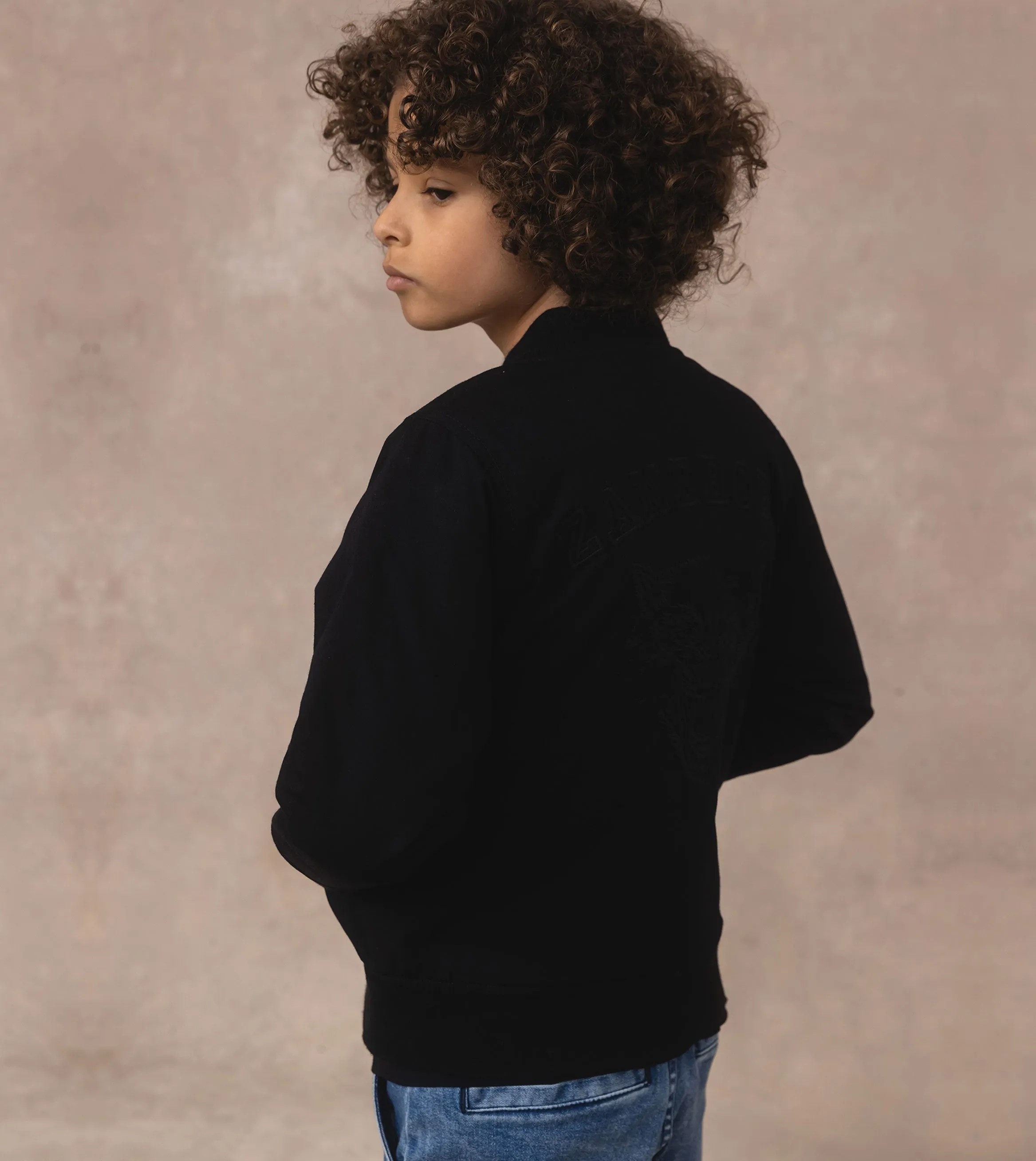 Kids Wolf Bomber Black