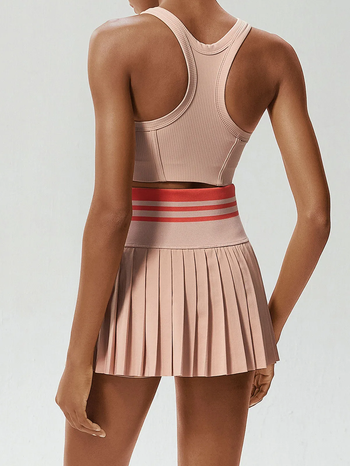 Light Pink Round Neck Tank Top - Medium Support