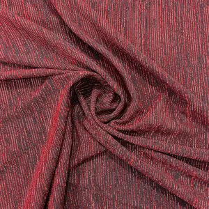 Maroon Shimmer Pleated Knitted Lycra Fabric