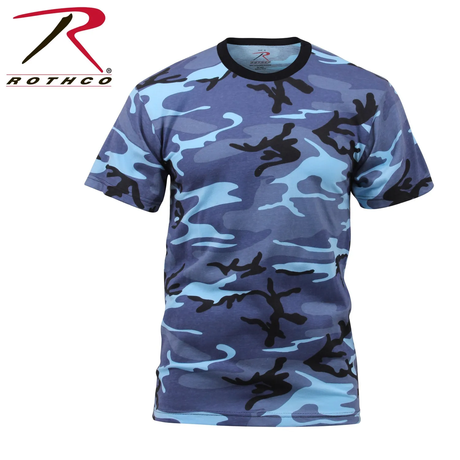 MEN'S COLORED CAMO T-SHIRT - SKY BLUE CAMO