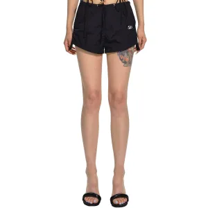 Mid-Rise Drawstring Casual Shorts Black