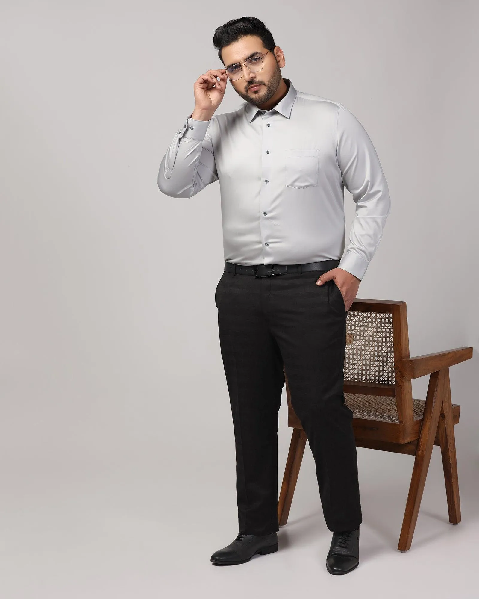 Must Haves Formal Grey Solid Shirt - Sailor