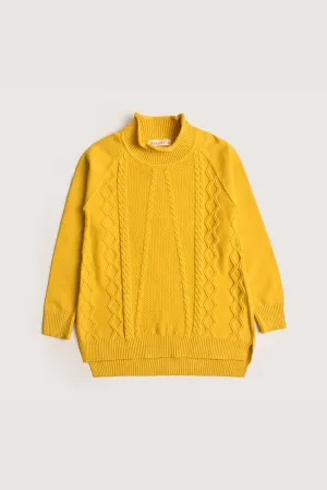 Mustard Cable Knit Sweater