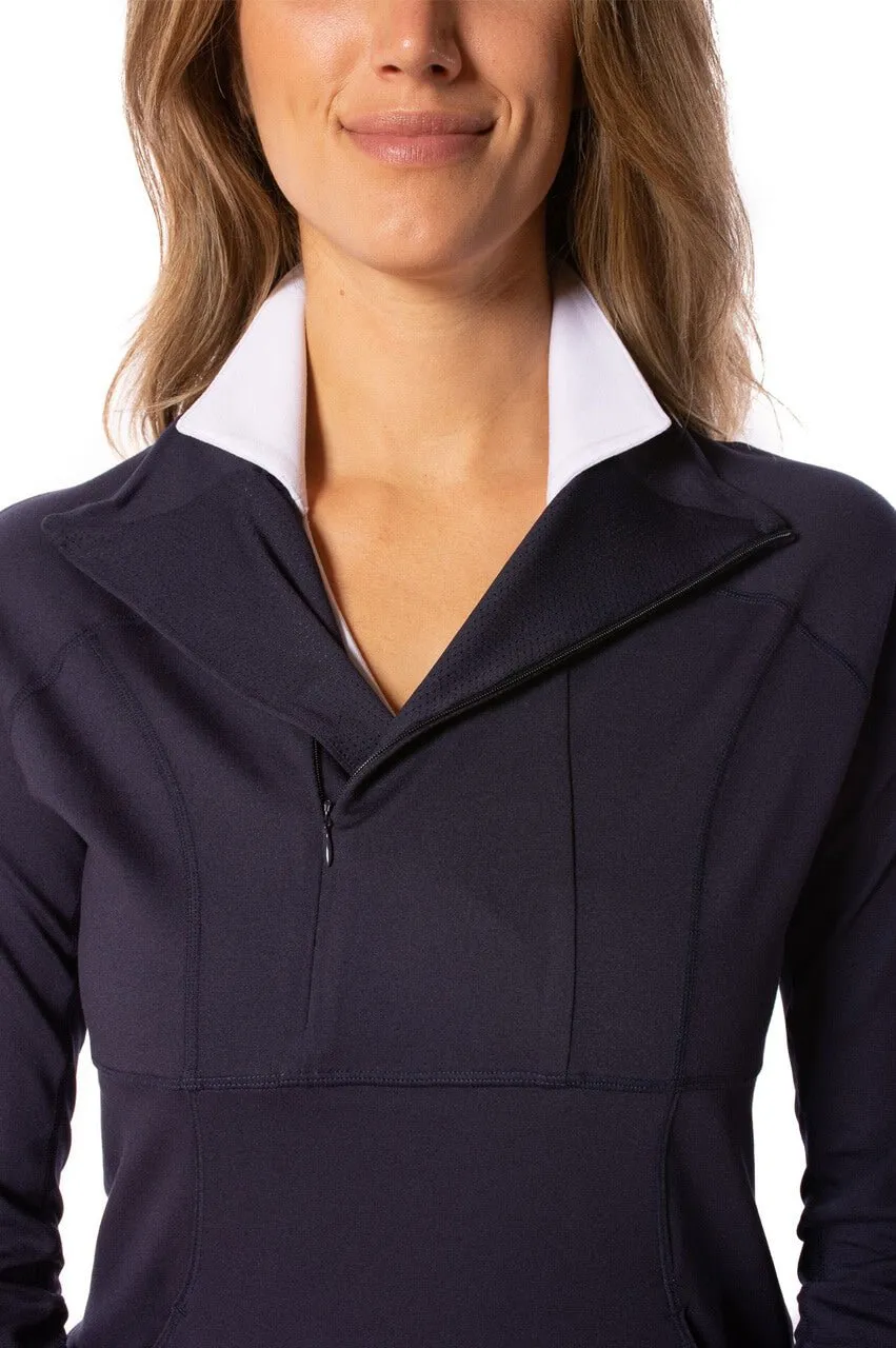 Navy Contrast Quarter Zip Pullover