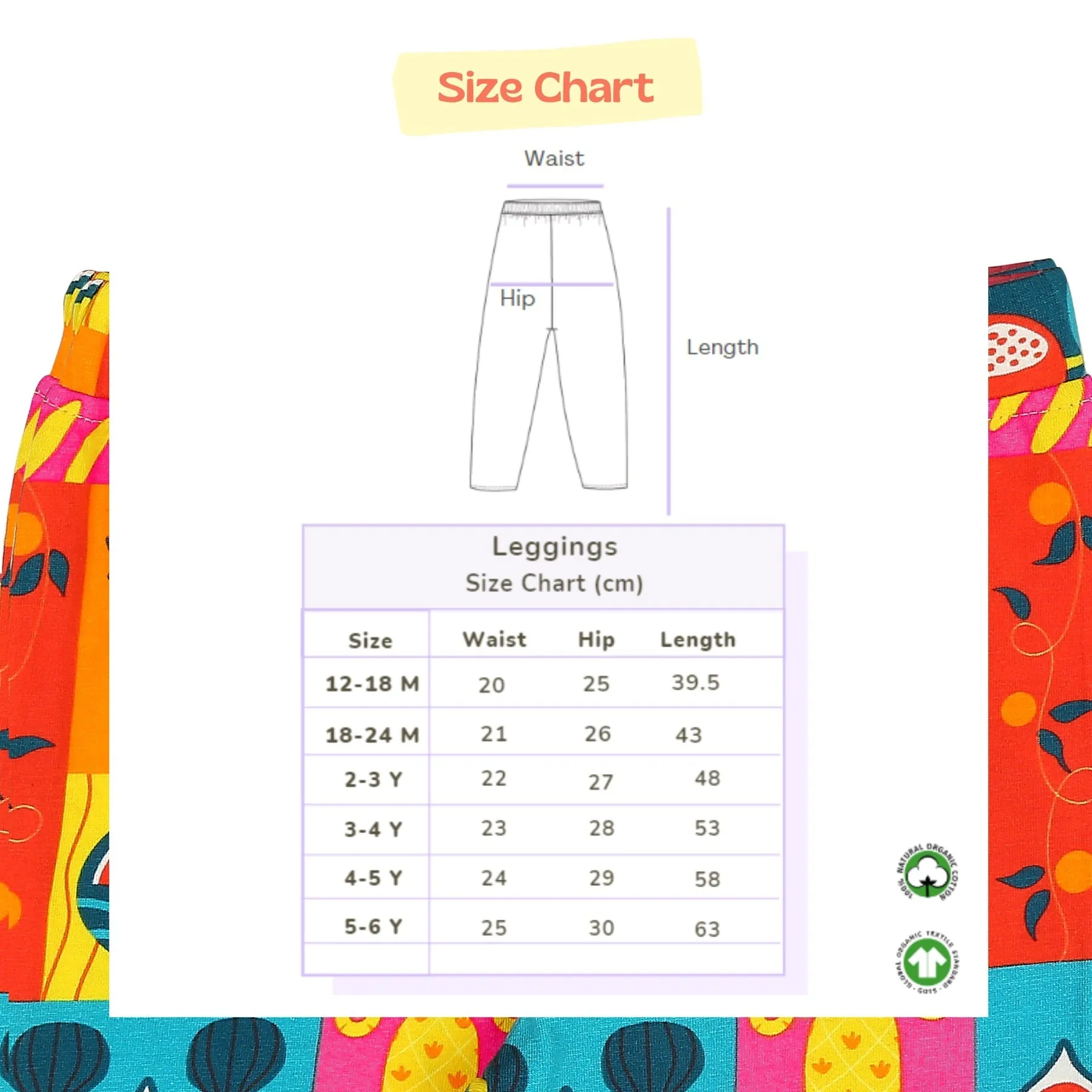 Organic Cotton Leggings- Mixed Fruit