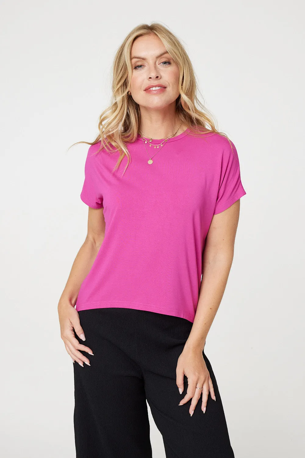 Plain Short Sleeve Boxy T-Shirt