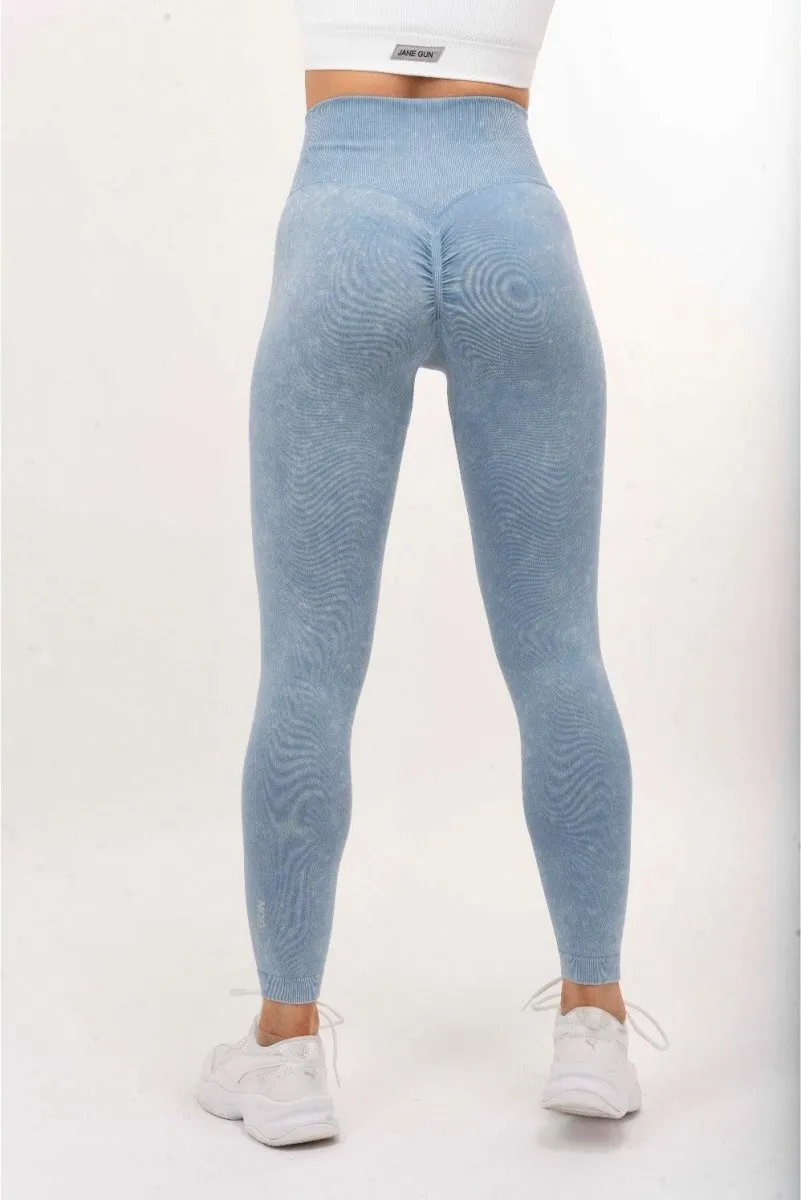 Scrunch Bum Leggings - Washed Blue