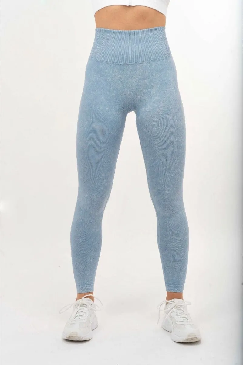 Scrunch Bum Leggings - Washed Blue