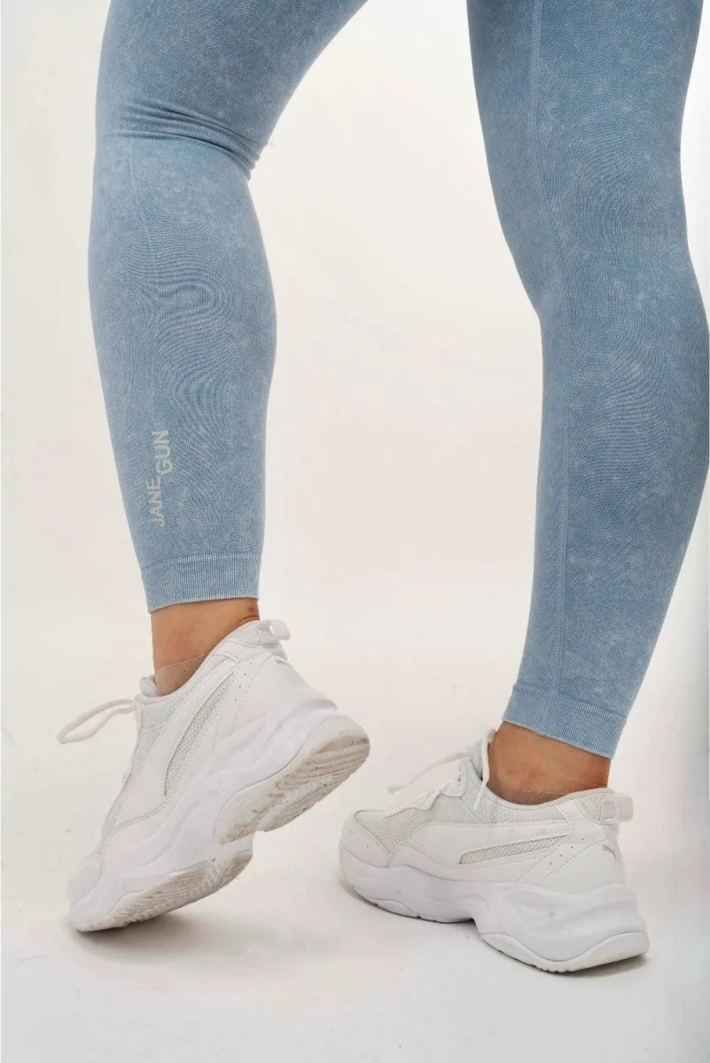 Scrunch Bum Leggings - Washed Blue