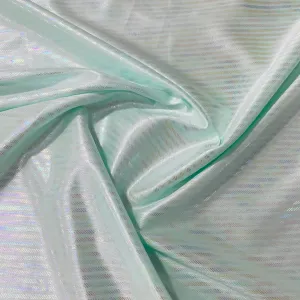 Sea Green Stripes 3D Rainbow With Lurex Knit Lycra Fabric