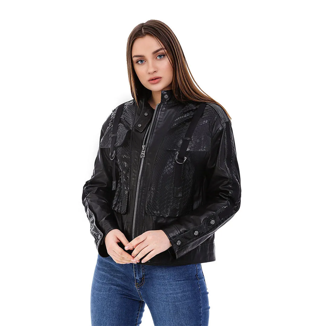 The Farragut Black  Leather Women Jacket