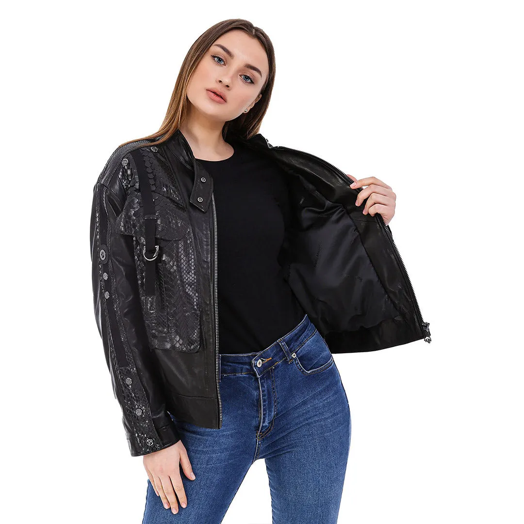 The Farragut Black  Leather Women Jacket