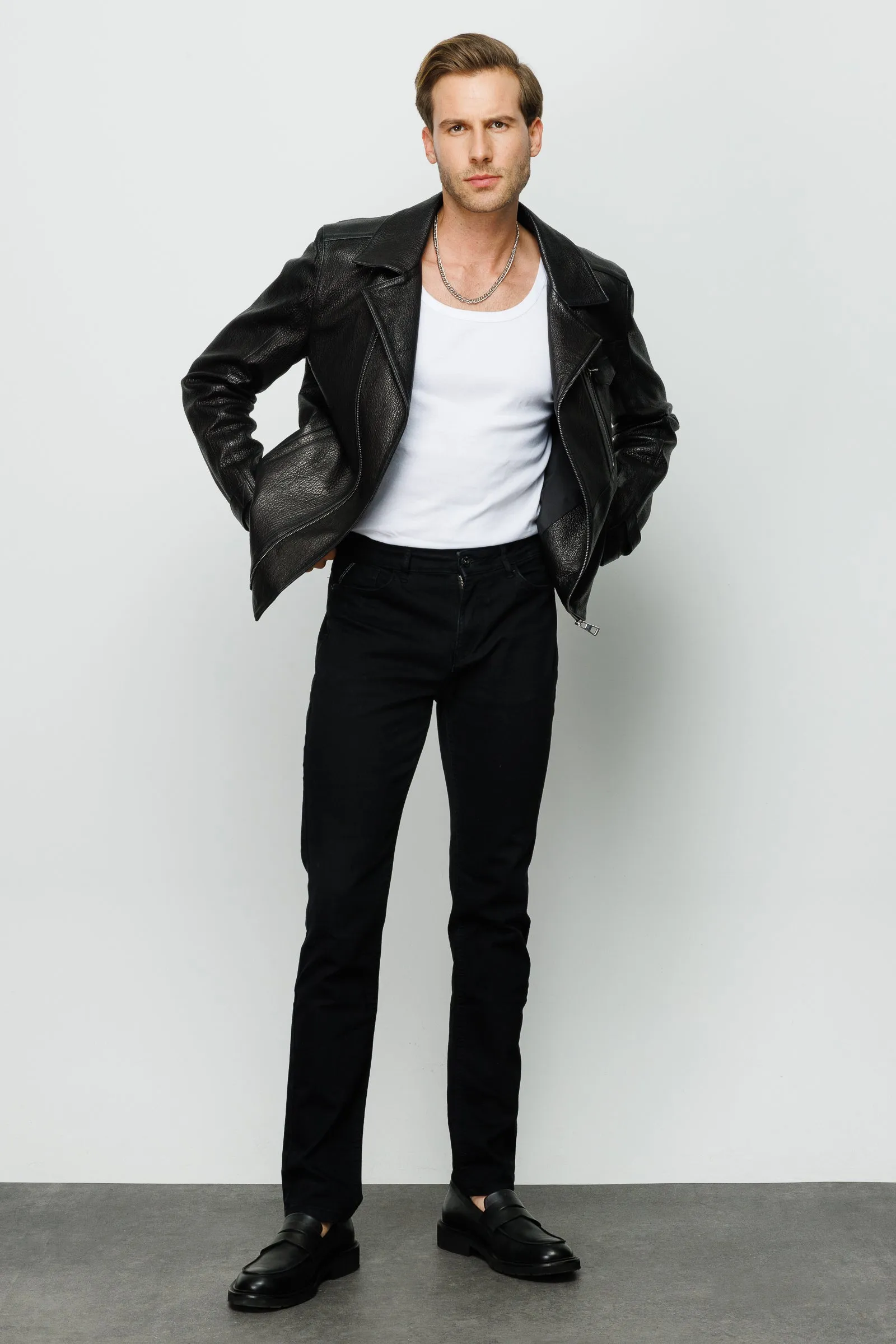 The Monala Black Leather Men Jacket