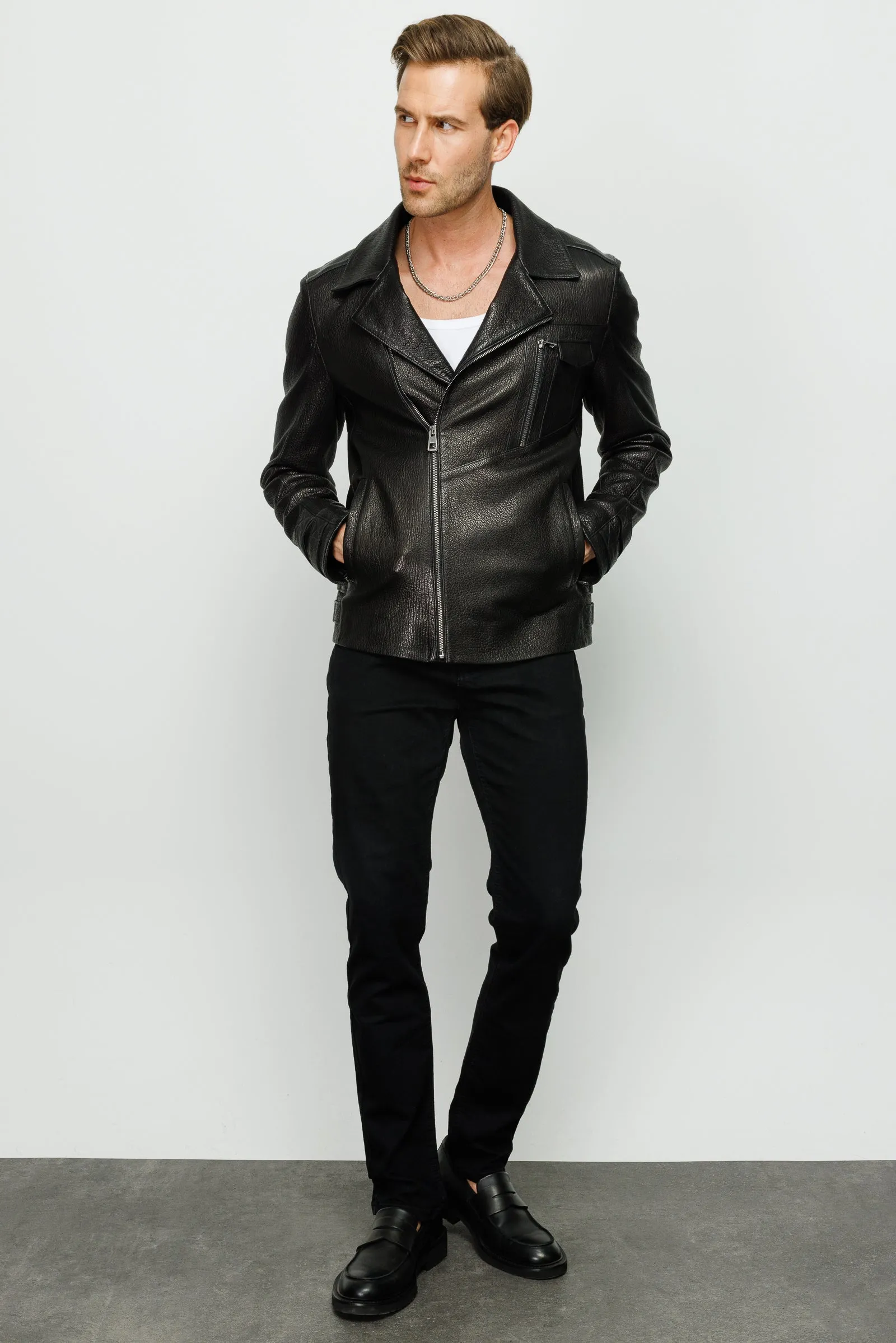 The Monala Black Leather Men Jacket