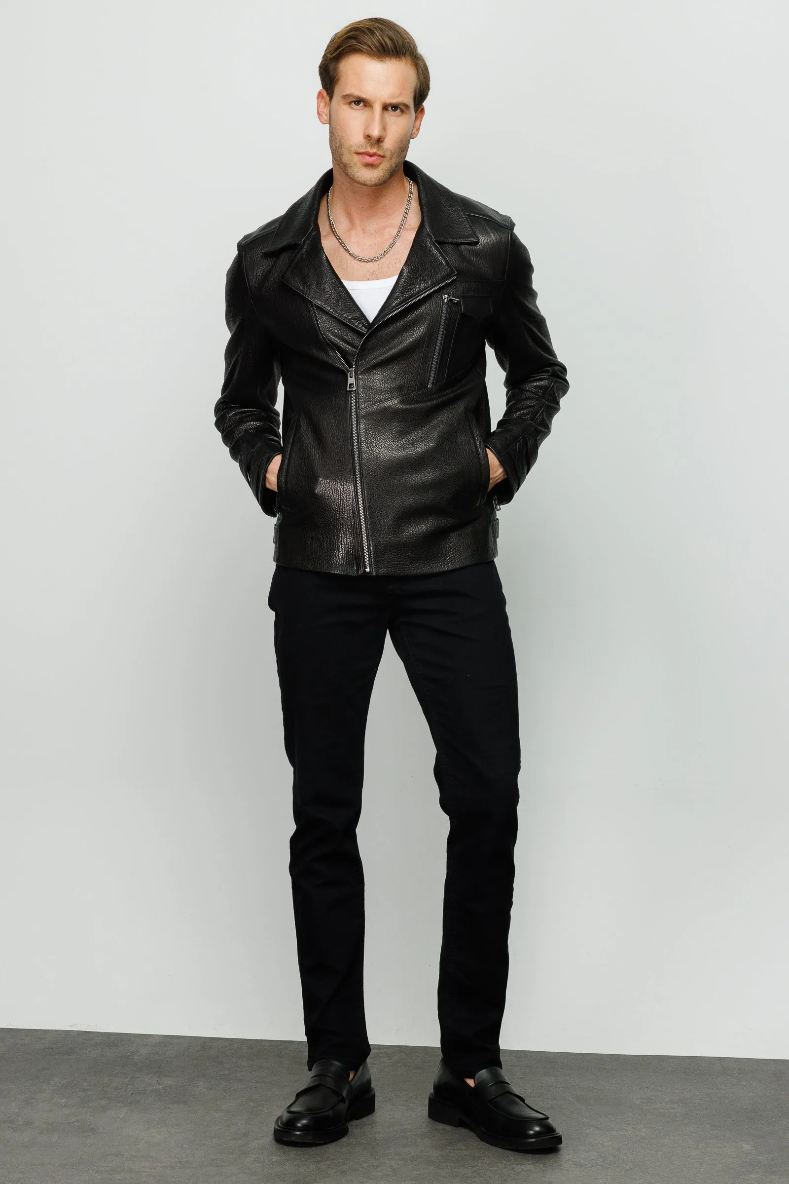 The Monala Black Leather Men Jacket