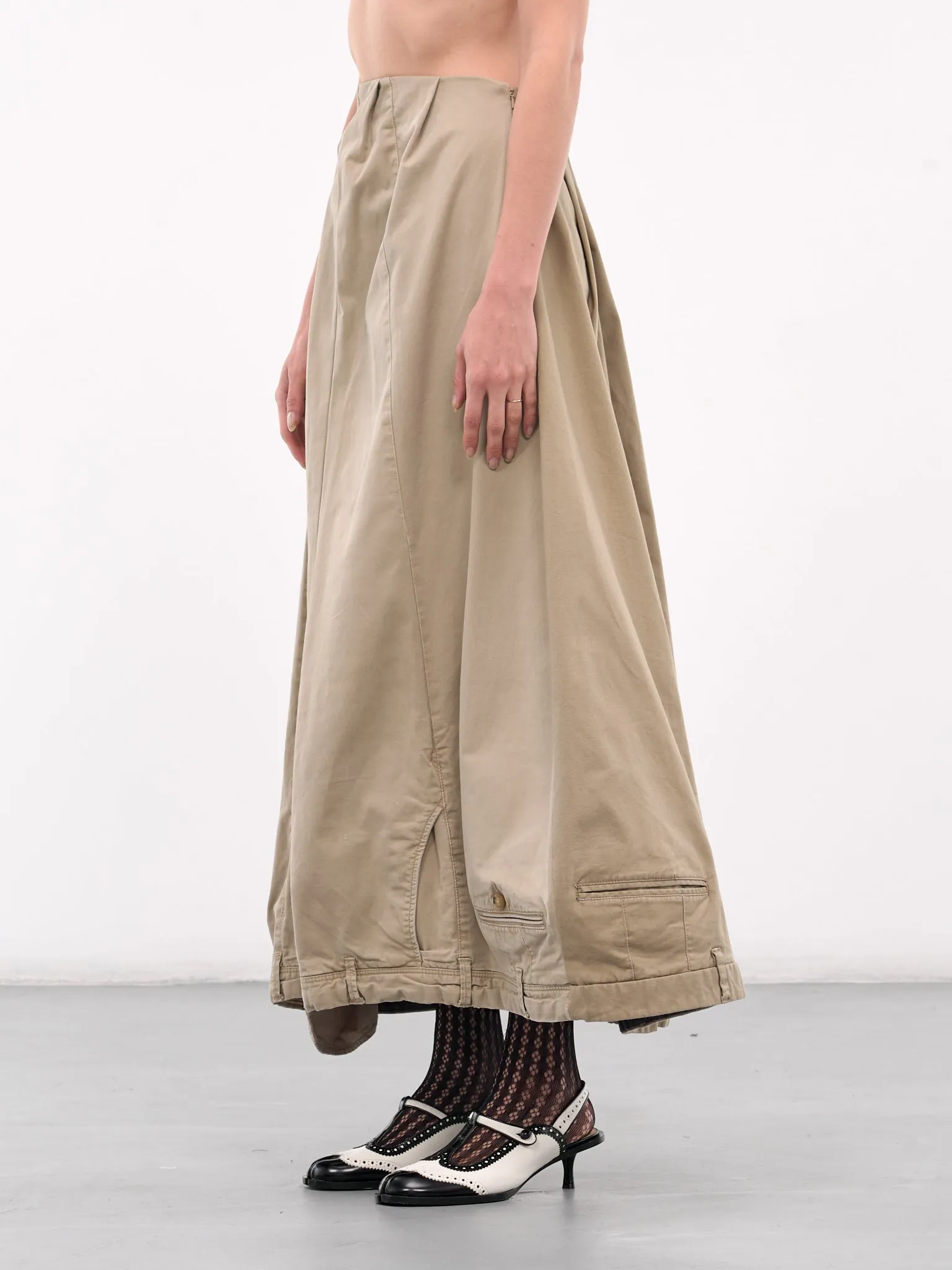 Upside Down Maxi Skirt (W24033UM4-BEIGE)