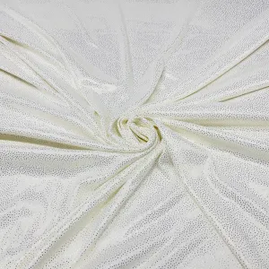 White & Golden Imported Shimmer Knitted Lycra Fabric