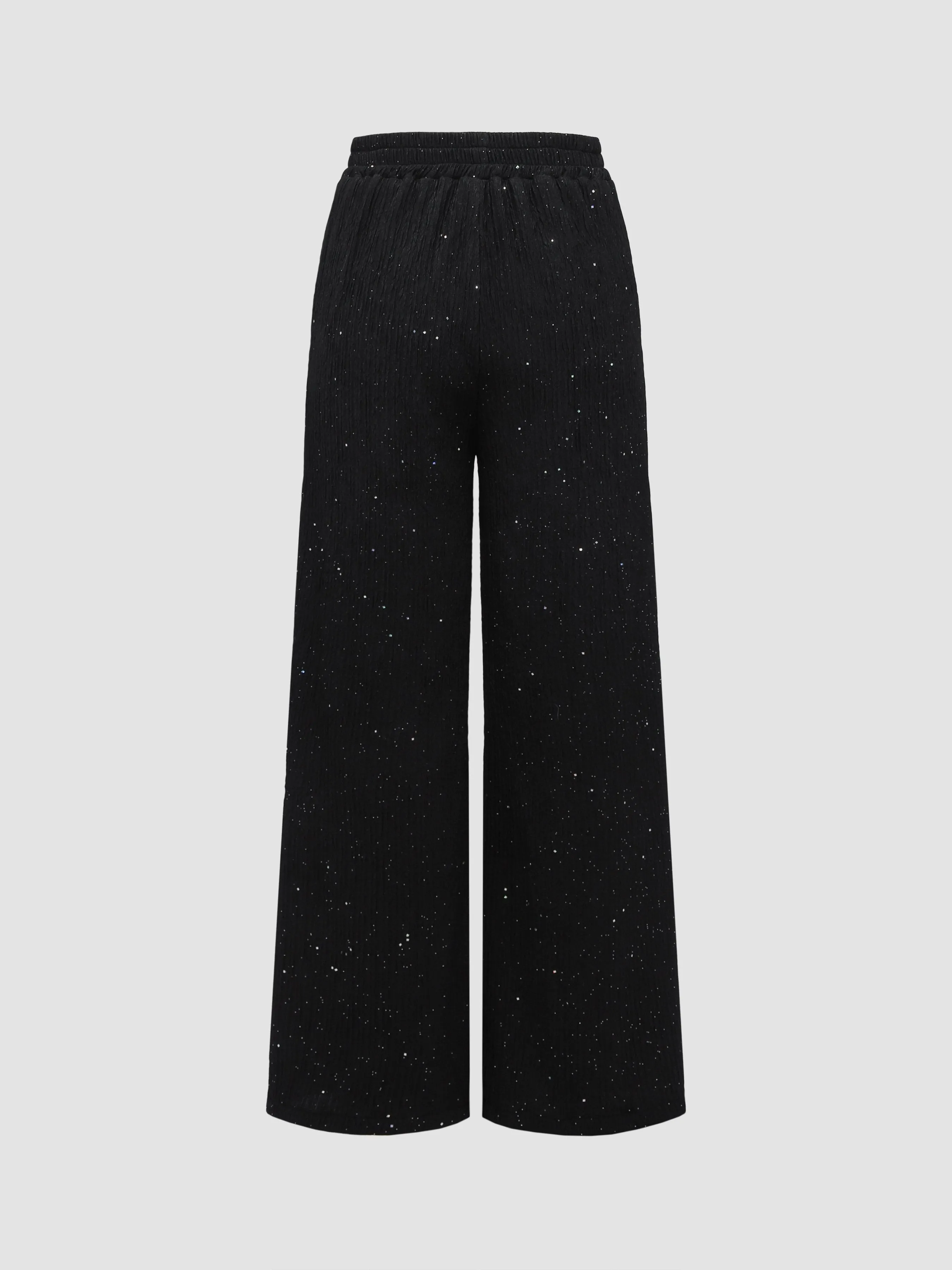 Women's Textured Sequined Wide-Leg Pants